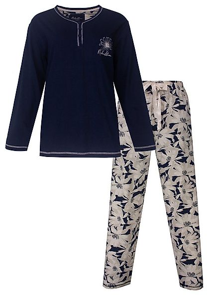 Medaillon Schlafanzug Modischer Damen Pyjama Flower (2 tlg) Baumwolle günstig online kaufen