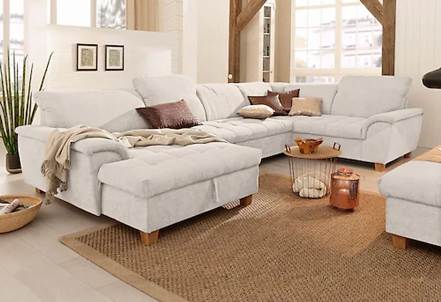 Home affaire Wohnlandschaft »Lyla U-Form« wahlweise mit Rückenfunktion und günstig online kaufen