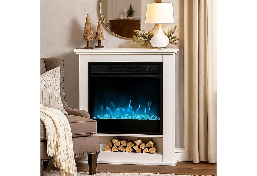 HOMCOM Elektrokamin mit Heizung 1800 W, Überhitzungsschutz, Weiß günstig online kaufen