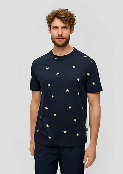 s.Oliver Kurzarmshirt T-Shirt mit Crew Neck und All-over-Print günstig online kaufen