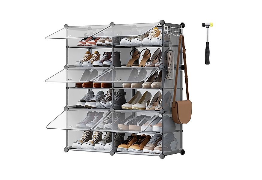 SONGMICS Schuhregal Schuhregal, Schuhschrank, 4/6/8/10/12/16 Fächern mit Tü günstig online kaufen