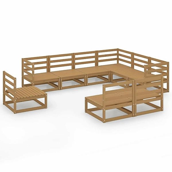 vidaXL 9-tlg Garten-Lounge-Set Honigbraun Massivholz Kiefer Modell 15 günstig online kaufen