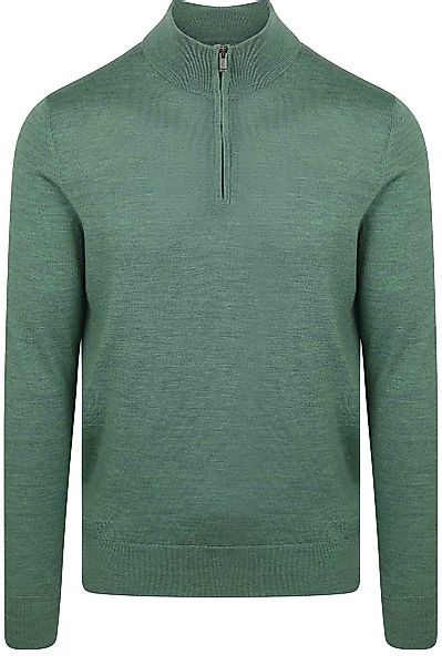 Suitable Merino Half Zip Pullover Mid Grün - Größe L günstig online kaufen