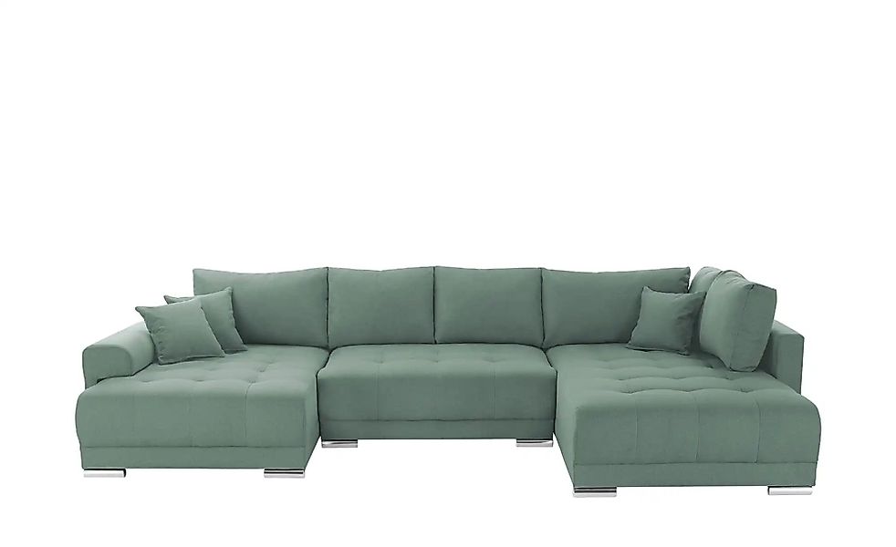 Wohnlandschaft mit Schlaffunktion Lemie ¦ grün ¦ Maße (cm): B: 356 H: 85 T: günstig online kaufen