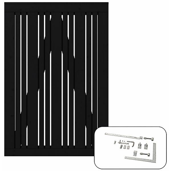 Einzeltor Tangent Nadelholz Schwarz 95 cm x 140 cm günstig online kaufen