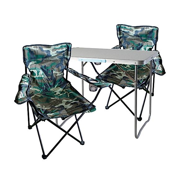 Mojawo 3 Teilig Campingmöbel Set Alu 70x50x59cm 1x Campingtisch mit Tragegr günstig online kaufen