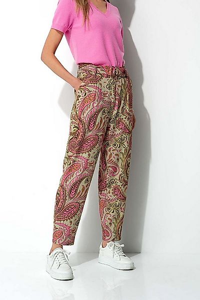 CATNOIR 5-Pocket-Jeans CATNOIR Hose in Viskose Twill mit Print Paisley rosa günstig online kaufen
