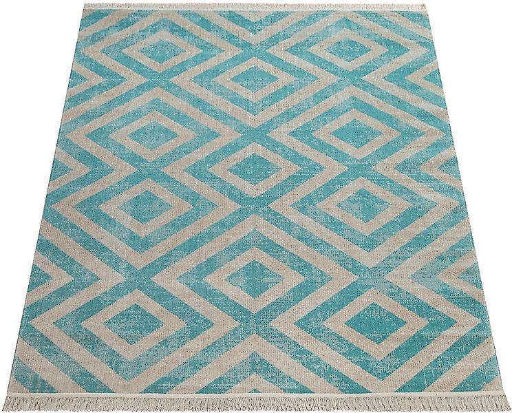 Paco Home Teppich »Poco 821«, rechteckig, 6 mm Höhe, Kurzflor, Rauten Desig günstig online kaufen