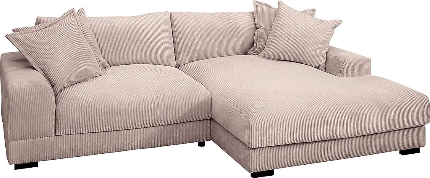 TRENDMANUFAKTUR Ecksofa »Zinal, aktuelles Design, mit 4 Zierkissen,«, mit e günstig online kaufen