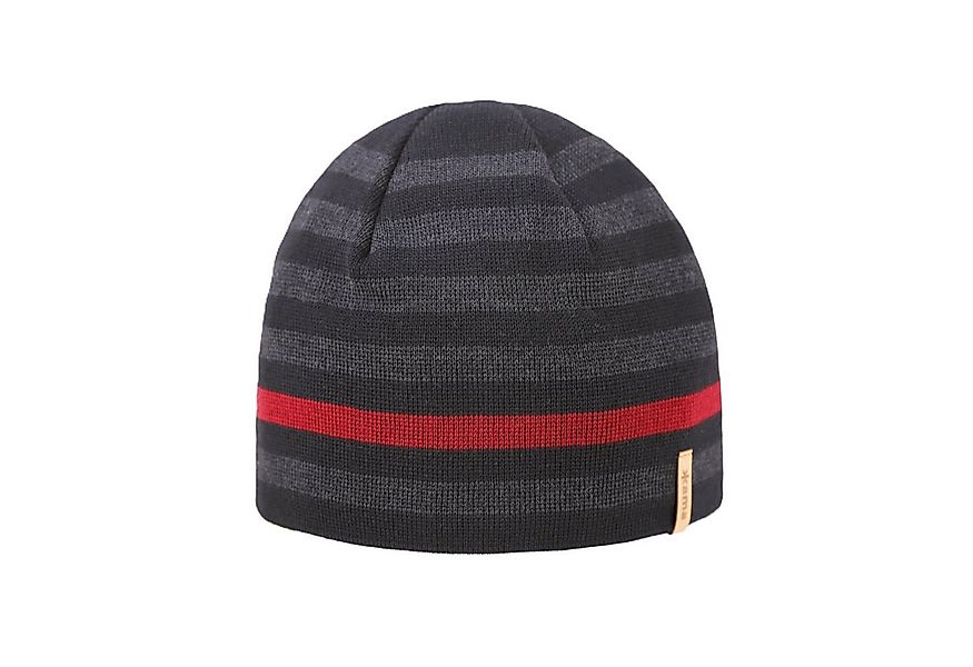 kama Strickmütze (Beanie) A162 Merino - schwarz/grau/rot - 1 Stück günstig online kaufen