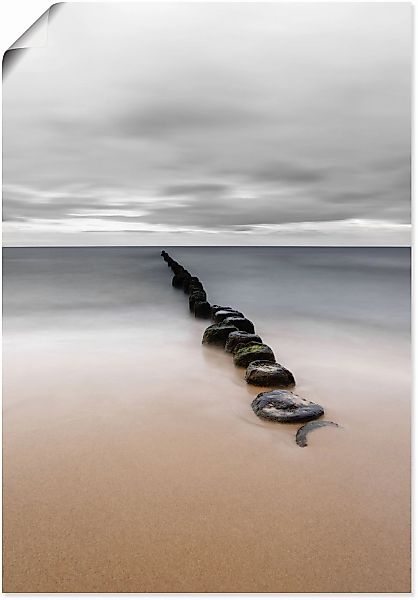 Artland Wandbild "Stille Küste Buhnenreihe am Ostseestrand" Strandbilder 1 günstig online kaufen
