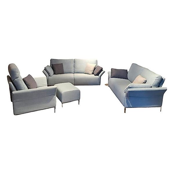 Erpo Polstergarnitur Garnitur Modena Stoff 2022.45 Blau 2 Sofas 1 Sessel 1 günstig online kaufen