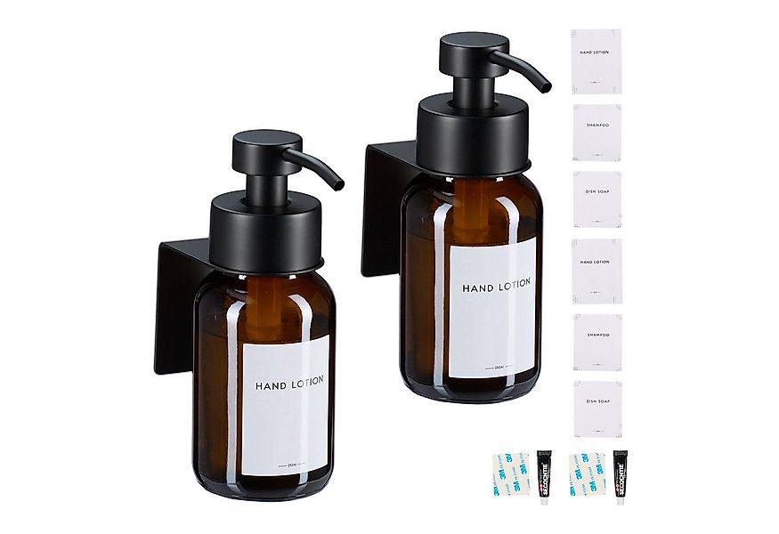 relaxdays Seifenspender zur Wandbefestigung, (2-tlg), 2er Pack günstig online kaufen