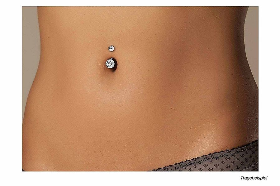 PIERCINGLINE Bauchnabelpiercing Chirurgenstahl Bananabell ZWEI KRISTALLE günstig online kaufen