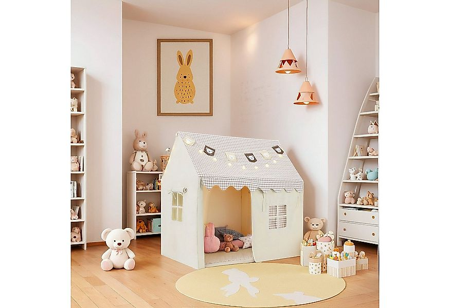 TLGREEN Spielzelt Kinder Spielhaus mit Matte & Lichtern, Kinderzelt (für Ju günstig online kaufen