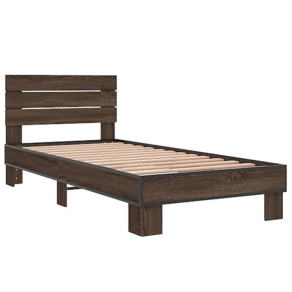 vidaXL Bett Bettgestell Braun Eichen-Optik 90x200 günstig online kaufen
