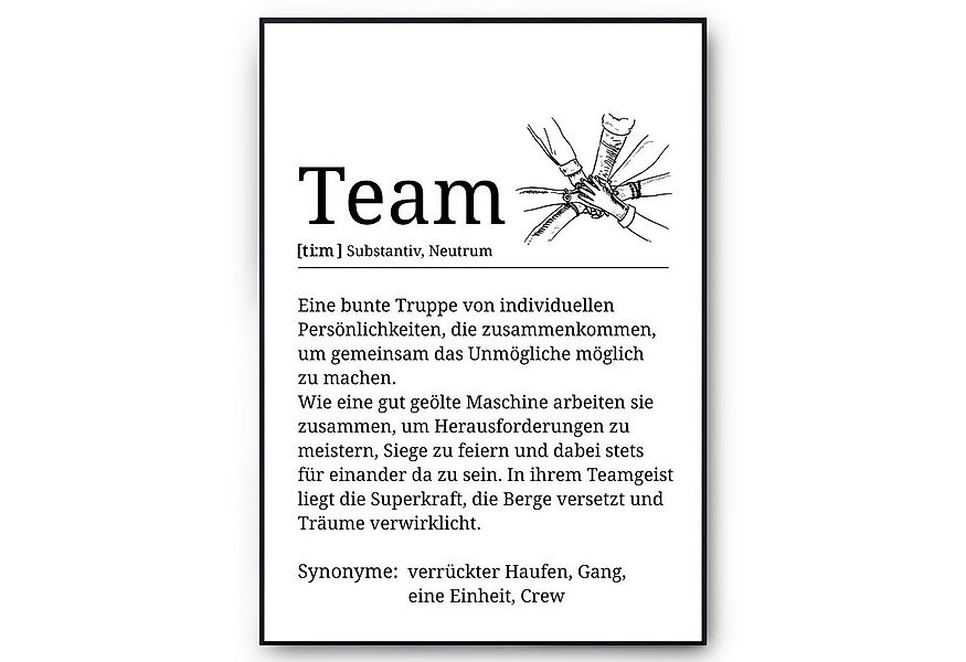 Tigerlino Poster Team Definition Kollegen Geschenk Arbeit Büro Dekoration M günstig online kaufen