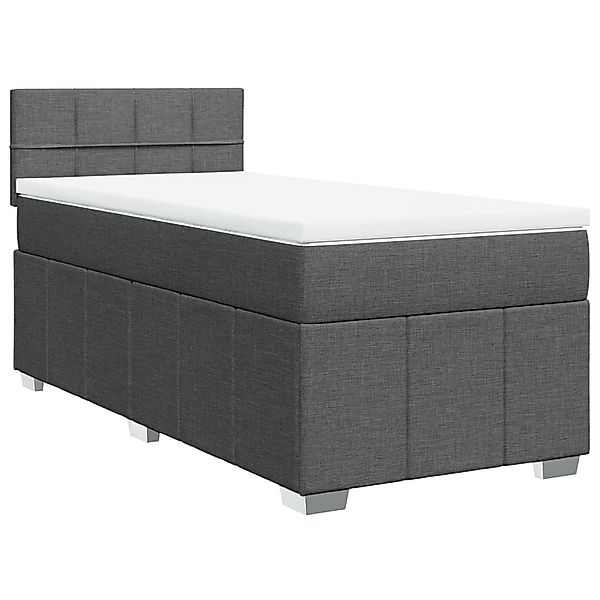 vidaXL Bett Boxspringbett mit Matratze Dunkelgrau günstig online kaufen