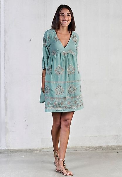Andijamo-Fashion Minikleid GOLDEN BLOOM Locker fallendes Kleid in ausgestel günstig online kaufen