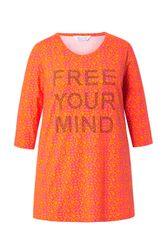 MIAMODA Longshirt Longshirt Leomuster Glitzer-Statement 3/4-Ärmel günstig online kaufen