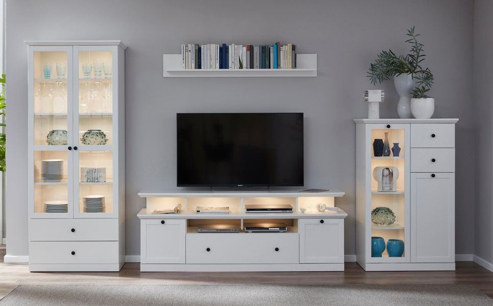 Home affaire Lowboard "Örebro" Kommode, zeitloser Landhausstil, Beleuchtung günstig online kaufen