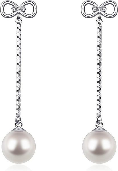 D. Perlla Paar Ohrhänger Hängende Perlen-Ohrstecker aus 925er Silber (2-tlg günstig online kaufen
