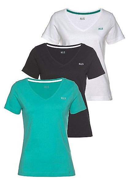 H.I.S T-Shirt Essential-Basics (Spar-Set, 3er-Pack) hüftlange Passform, fig günstig online kaufen
