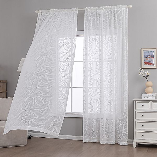Sunicol Gardine Voile Vorhang Jacquard Gardinen, günstig online kaufen