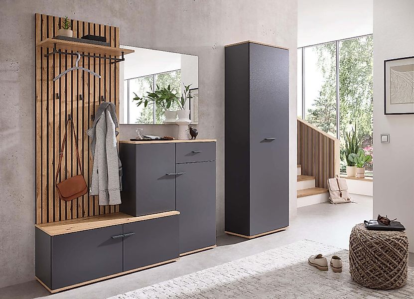moebel-dich-auf Garderoben-Set COMO, (Paneel + Schuhschrank günstig online kaufen