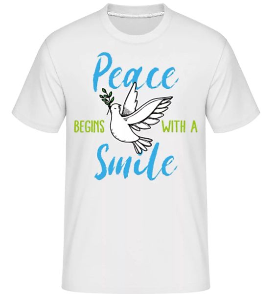 Peace Begins With A Smile · Shirtinator Männer T-Shirt günstig online kaufen
