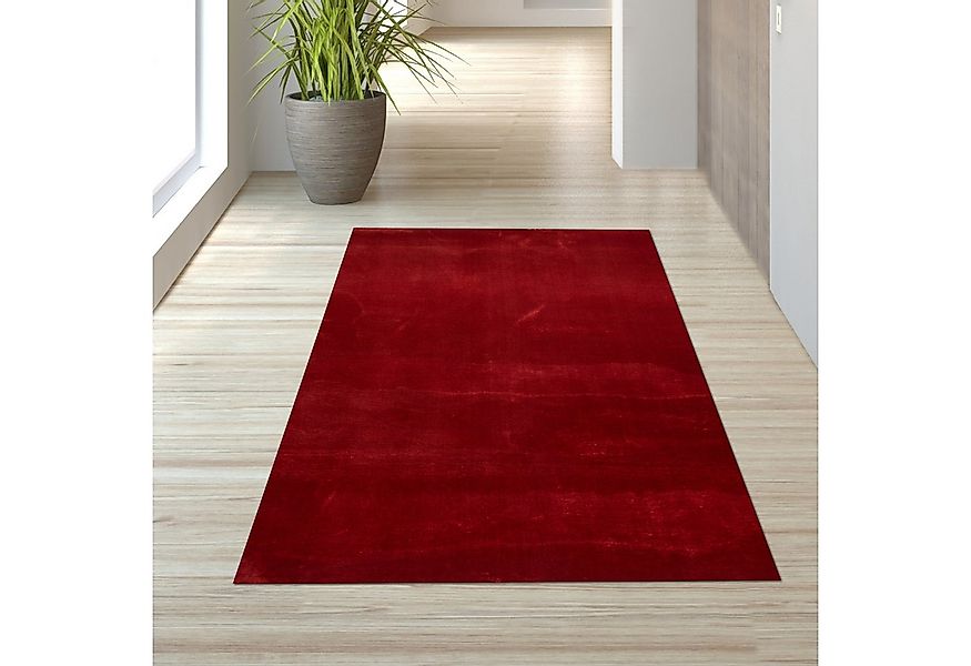 TeppichHome24 Teppich Teppich Shaggy Flokati in rot, rechteckig, Höhe: 18 m günstig online kaufen