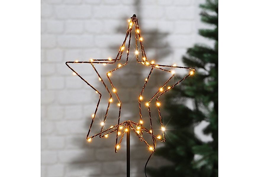 Mojawo Lichtervorhang LED 3D Weihnachtsstern Weihnachtsbeleuchtung Außen 52 günstig online kaufen
