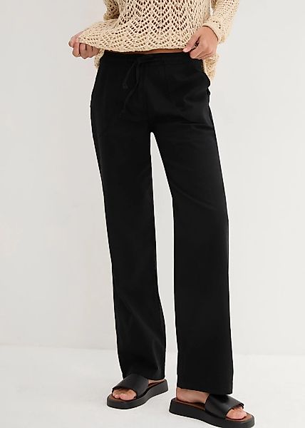 bonprix Leinenhose mit Kordelzug und großen Taschen günstig online kaufen