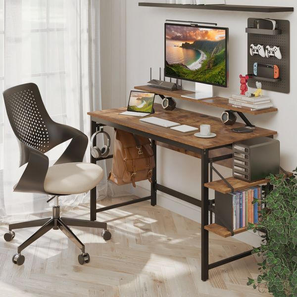 Mondeer Schreibtisch Computertisch, 120cm, mit 2 günstig online kaufen