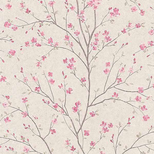 PROFHOME 379121-GU Blumen Tapete Floral Matt Rosa Weiß 0,53 m x 10,05 m 5,3 günstig online kaufen