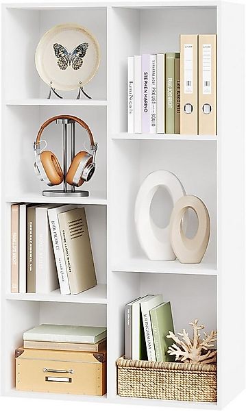 Woltu Bücherregal, 1-tlg., Raumteiler Büroregal, MDF, 7 Fächer, 60x30x108cm günstig online kaufen