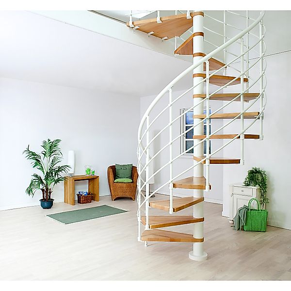 Dolle Spindeltreppe Oslo Buche Höhe bis 276 cm Ø 160 cm FSC günstig online kaufen