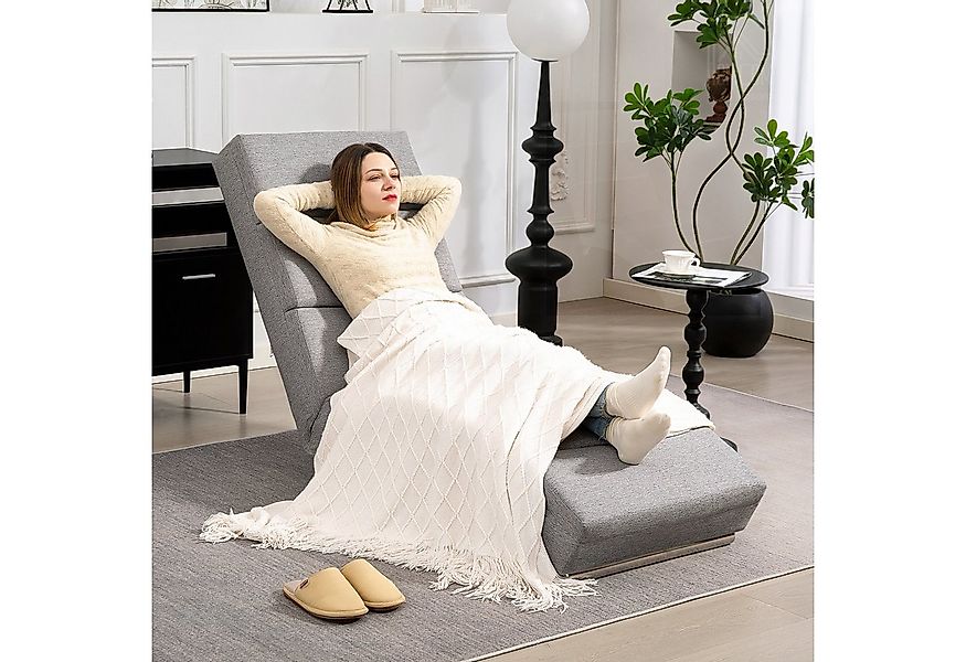 HOMCOM Relaxsessel Loungesessel Chaiselongue mit Leinenoptik, Stahlbeine (R günstig online kaufen