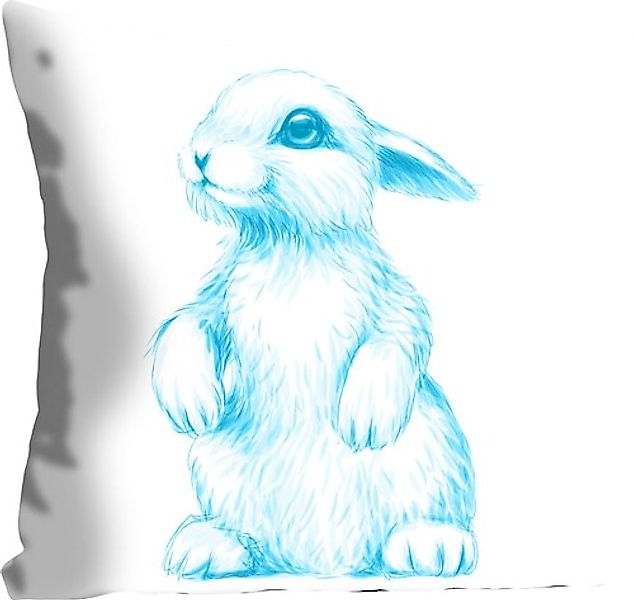 queence Dekokissen »Luh«, mit einem blauen Häschen, Kissenhülle ohne Füllun günstig online kaufen