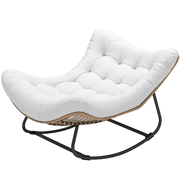 Outsunny Garten Schaukelstuhl, Eiform Polyrattan Schaukelstuhl, Schaukelstu günstig online kaufen