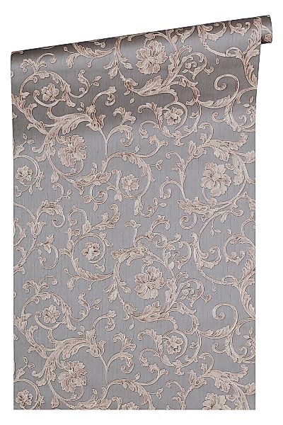 Bricoflor antike Vliestapete in Grau und Silber Barock Tapete mit Ornament günstig online kaufen