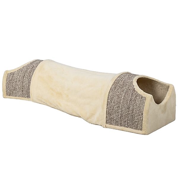 PawHut Katzentunnel beige Spanplatte B/H/L: ca. 38x29x107 cm günstig online kaufen