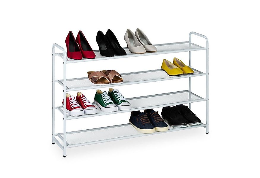 relaxdays Schuhregal Metall Schuhregal für 16 Paar Schuhe günstig online kaufen