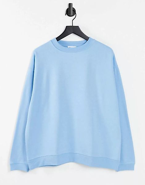 Topshop – Oversized-Sweatshirt in Blau günstig online kaufen