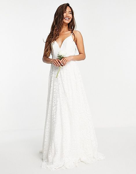 ASOS EDITION – Ariana – Hochzeitskleid aus Spitze mit Camisole-Trägern und günstig online kaufen