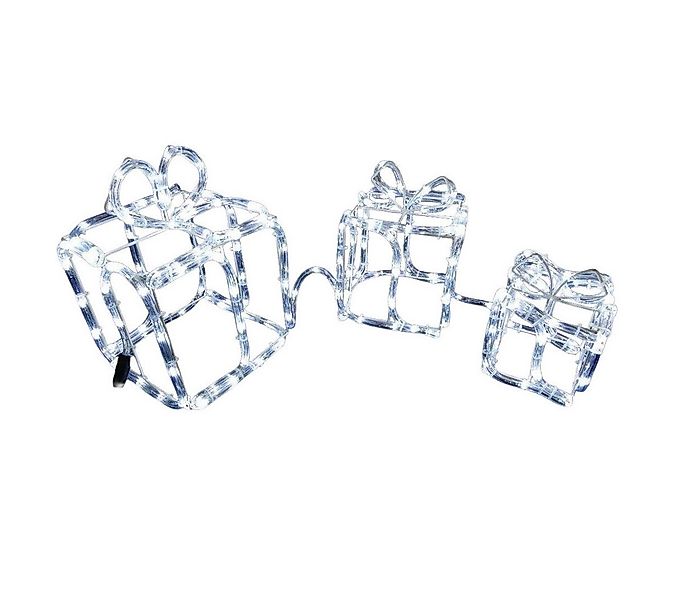 Gartenpirat LED Dekofigur Geschenkboxen 3er-Set Drahtgestell mit Lichtschla günstig online kaufen