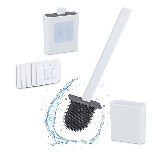 relaxdays WC-Garnitur Toilettenbürste zur Wandmontage, (1-tlg), günstig online kaufen