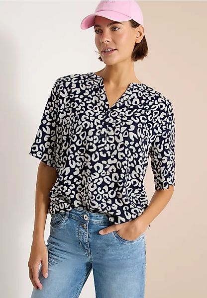 CECIL Bluse mit Split Neck und mit Leo-Muster günstig online kaufen