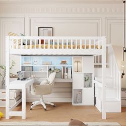 Flieks Hochbett Kinderbett 140x200cm mit Ambientelicht, günstig online kaufen