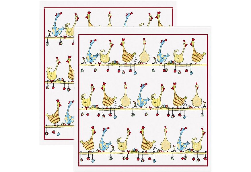Kracht Geschirrtuch Frottier-Geschirrtuch 2er-Pack, Baumwolle Motiv günstig online kaufen